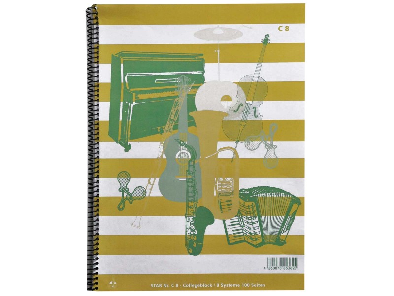 Collegenotenblock spiralgebunden - große Systeme -  A4 gelocht