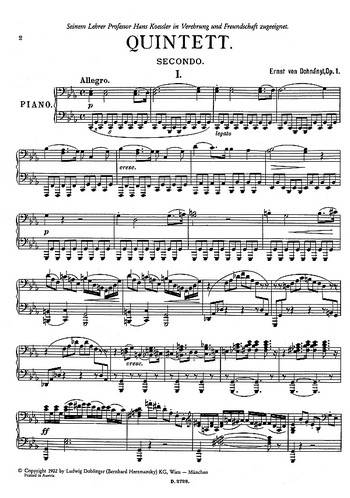 Klavierquintett c-moll op. 1