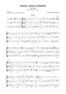 Missa sine nomine for 3 voices