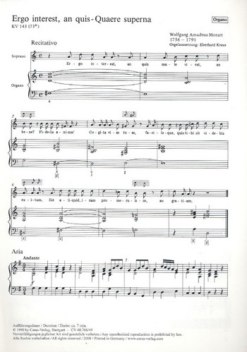 Ergo interest, an quis - Quaere superna, KV 143