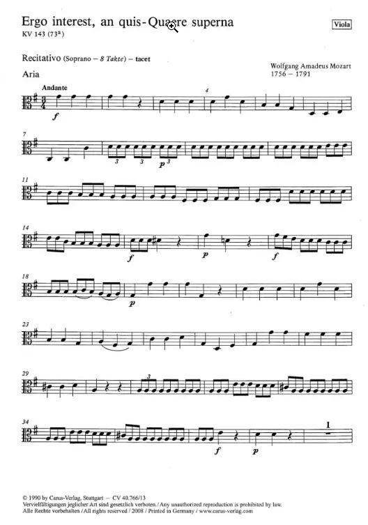 Ergo interest, an quis - Quaere superna, KV 143