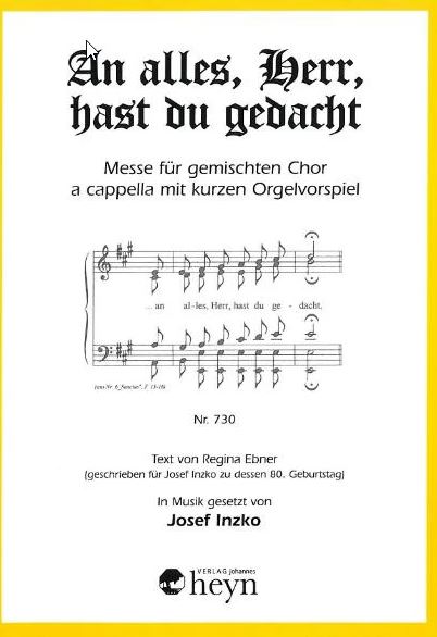 An alles, Herr, hast du gedacht