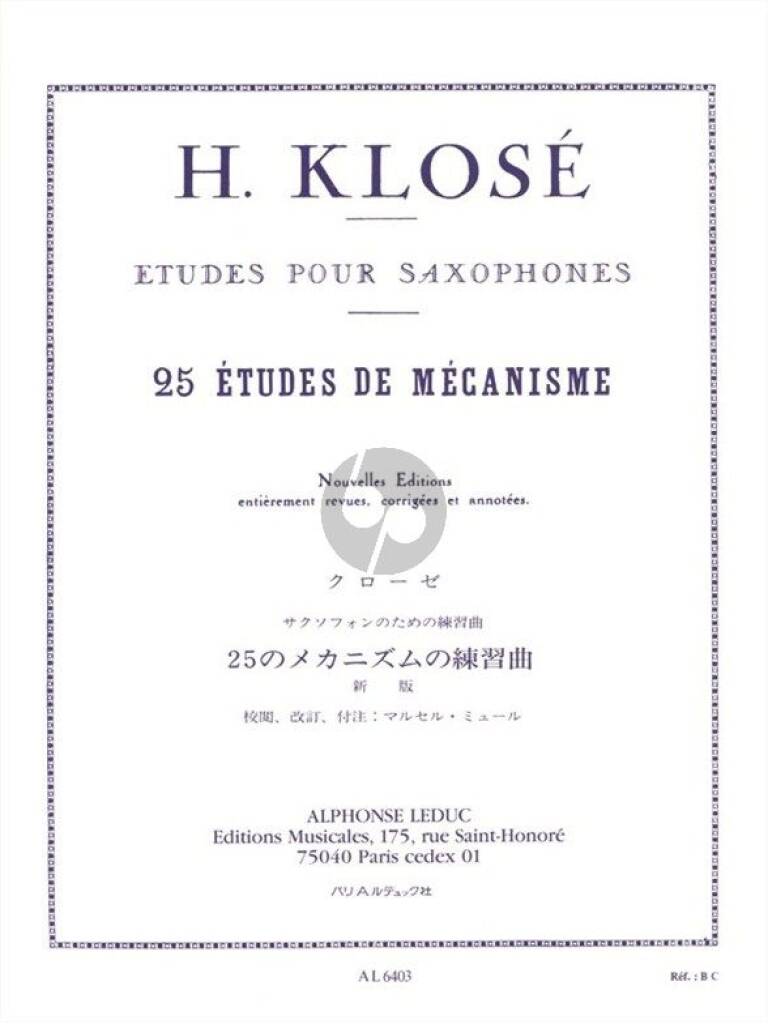 25 Etudes de Mecanisme