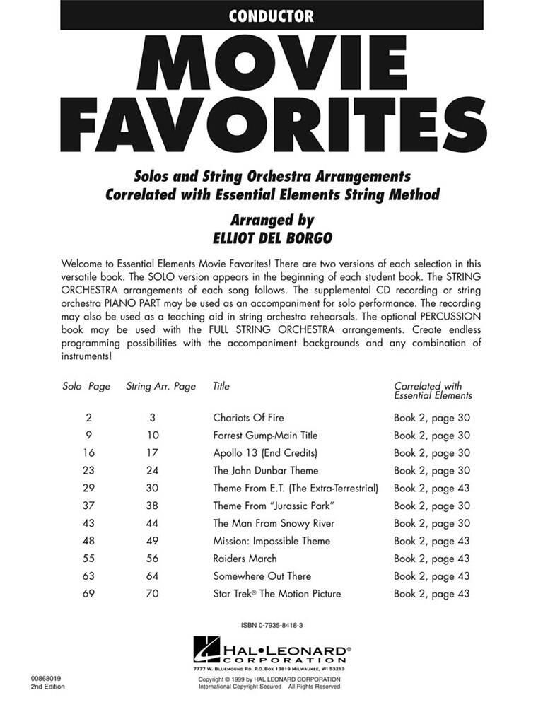 Essential Elements - Movie Favorites for Strings