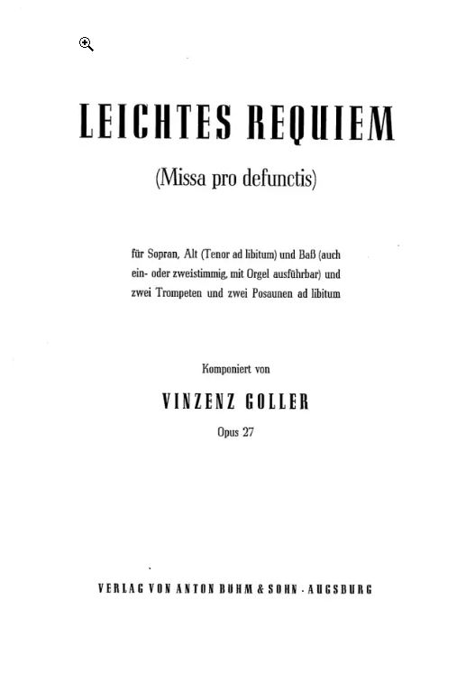 Leichtes Requiem, op. 27