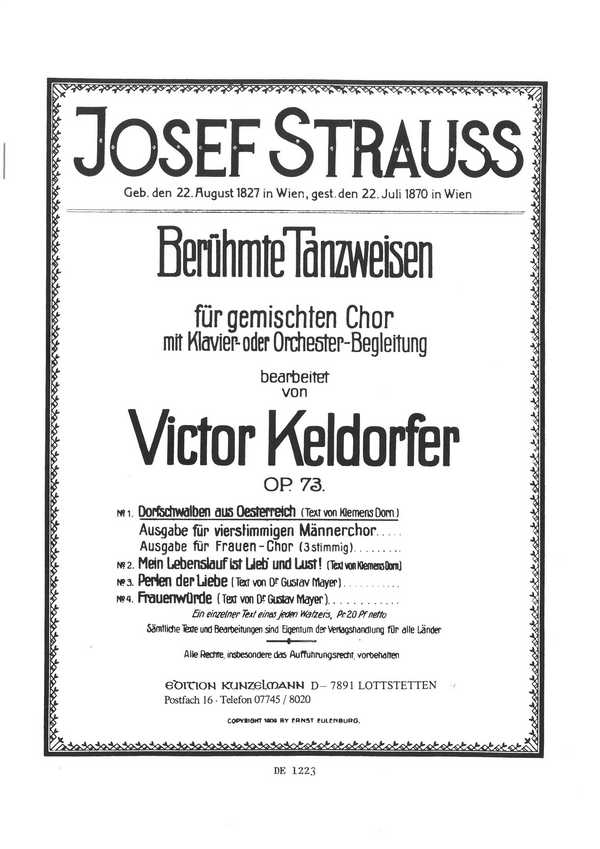 Dorfschwalben aus Österreich op. 73