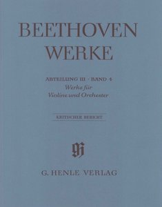 Werke für Violine und Orchester - Kritischer Bericht