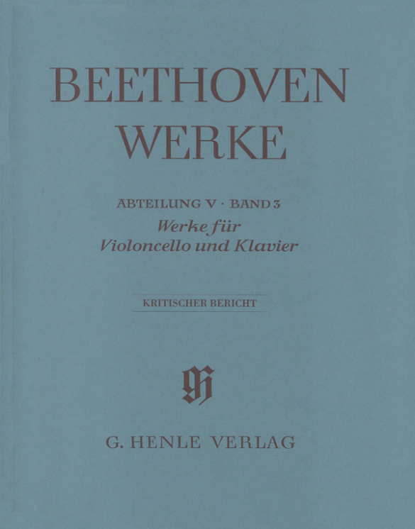 Werke für Violoncello und Klavier, Reihe V, Band 3 kritischer Bericht
