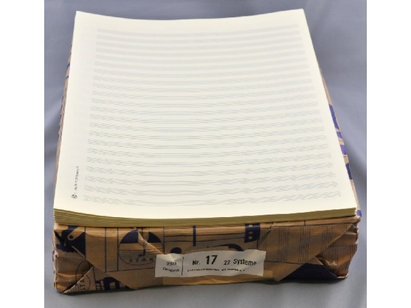 Notenpapier Großquart - 22 linig