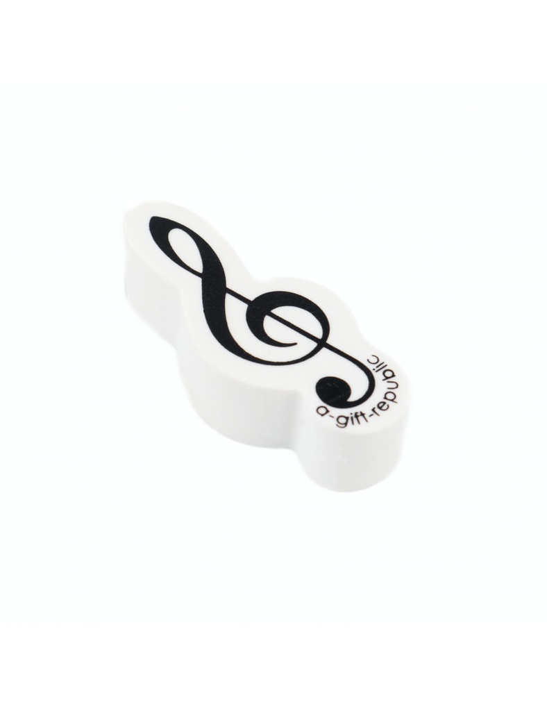 Eraser Treble Clef White