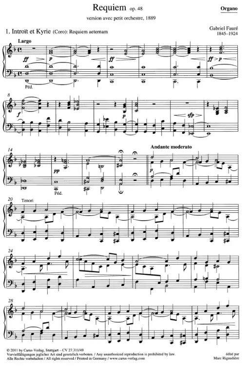 Requiem, op. 48 - Kirchenfassung 1889