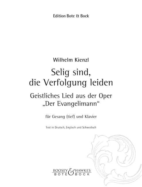Selig sind die Verfolgung leiden (B-Dur)