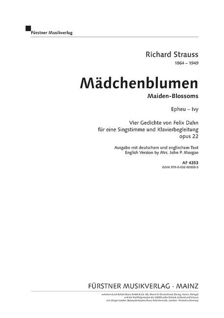 Efeu op. 22 / 3 (Es-Dur)
