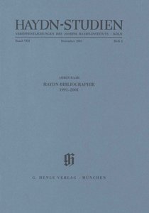 Armin Raab: Haydn Bibliographie 1991 - 2001