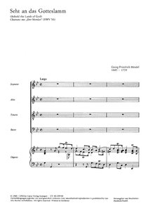 Seht an das Gotteslamm / Behold the Lamb of God, aus HWV 56