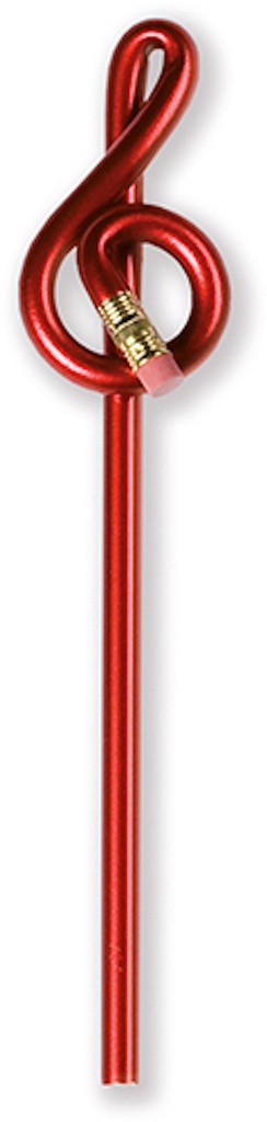 Pencil Treble Clef Red