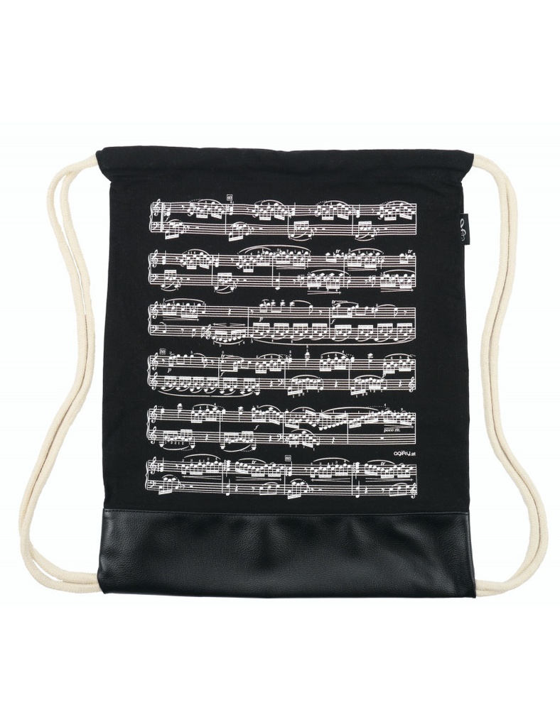 Drawstring Bag Sheet Music Black