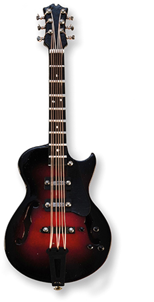 E-Gitarre Rot/Schwarz magnetisch