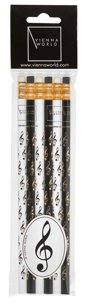 Pencil set G-clef black/white