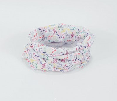 Loop Scarf Notes Colourful/White