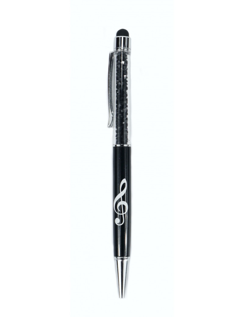 Ball Point Treble Clef Black/Crystal