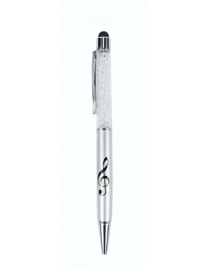 Ball Point Treble Clef Silver/Crystal