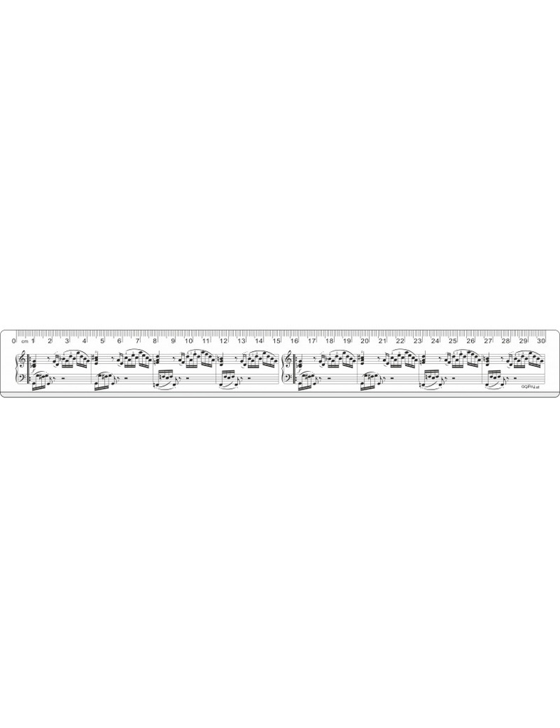 Ruler Sheet Music 30cm White