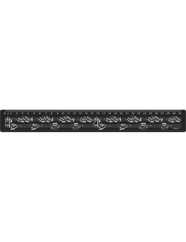 Ruler Sheet Music 30cm Black