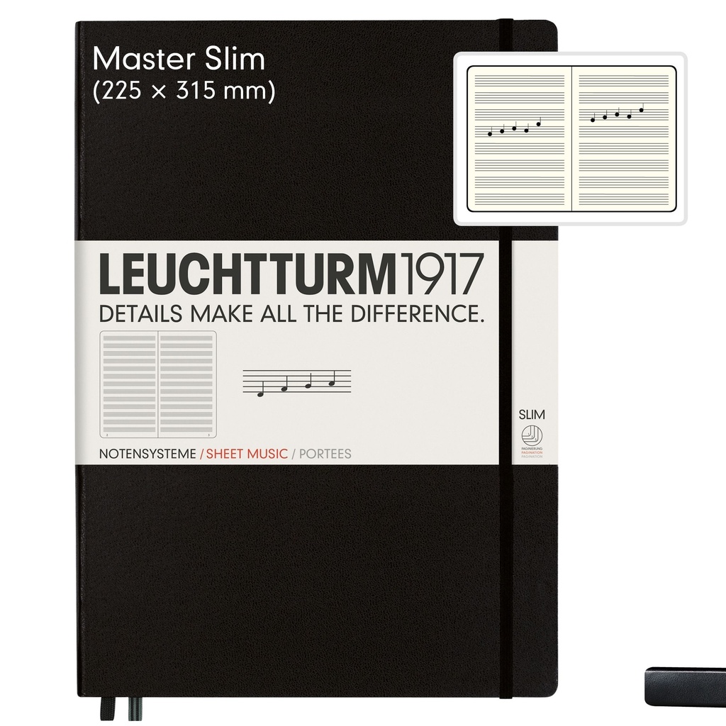 Notizbuch mit Notenlinien - Master Slim