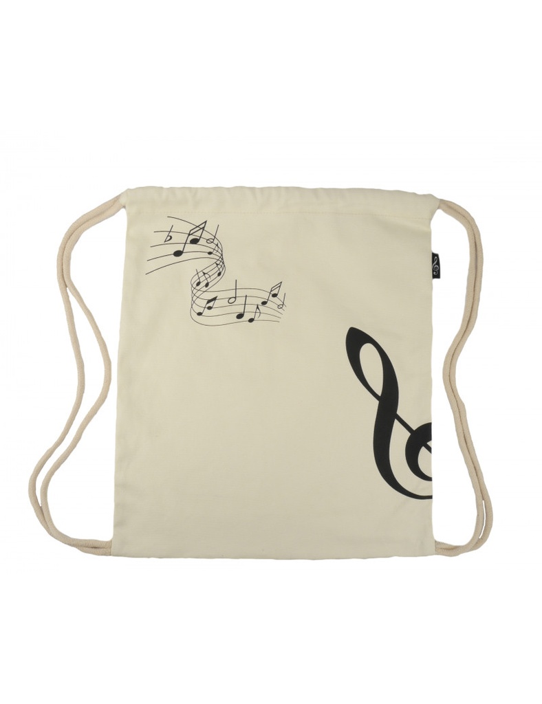 Drawstring Bag Treble Clef Natural