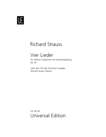 Vier Lieder op. 36 - mittlere Stimme