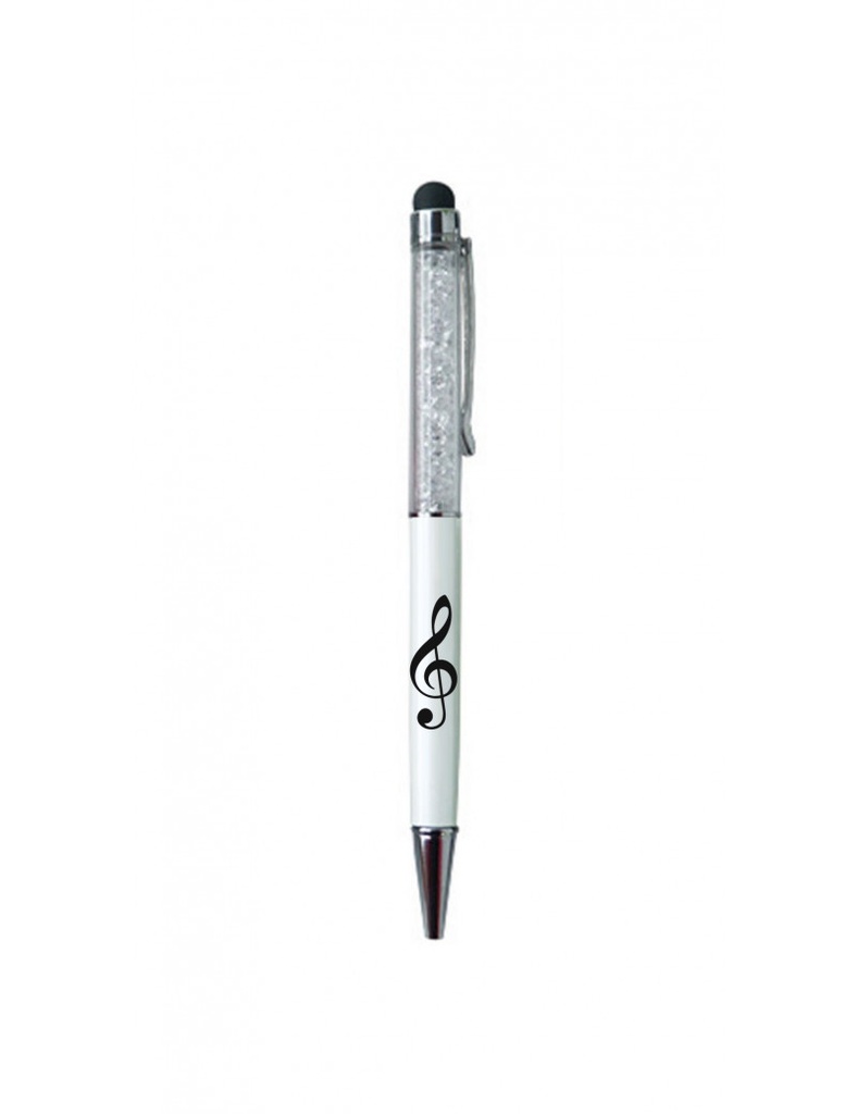 Ball Point Treble Clef White/Crystal