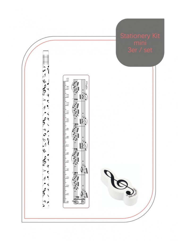 Schreibset Noten Weiß