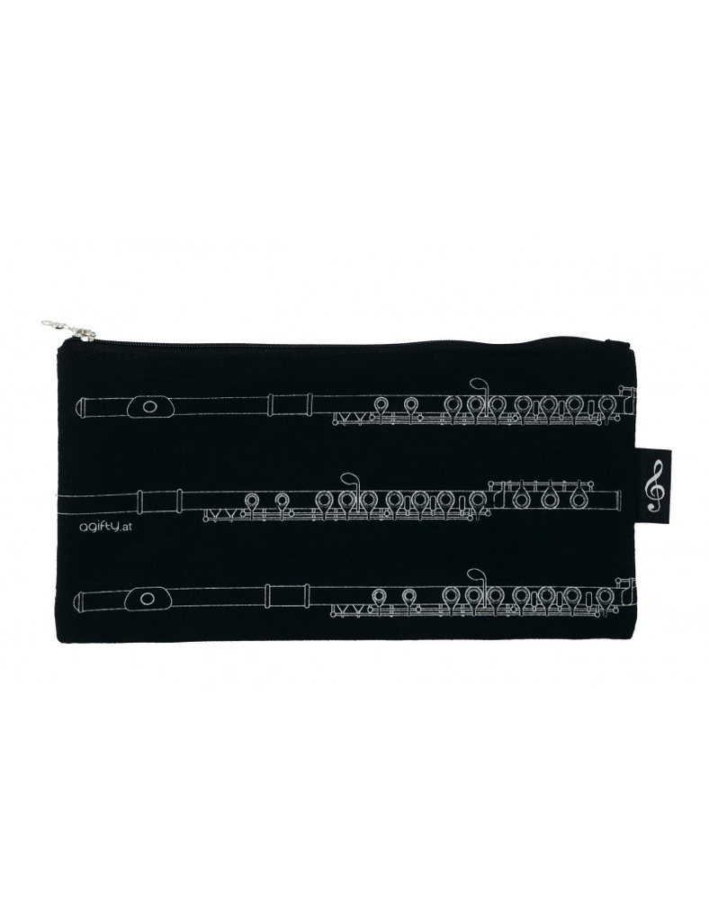 Pencil Case Flute Black/Silver