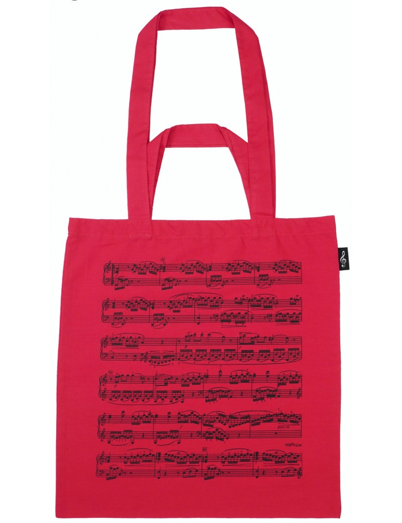 Tote Bag Sheet Music Red