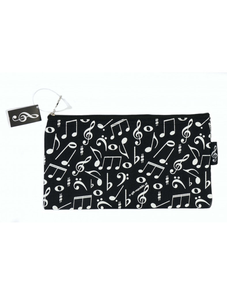 Pencil Case Notes/Music Symbols Black