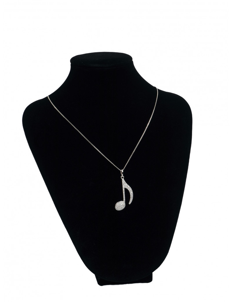 Necklace Quaver Rhodium Plated