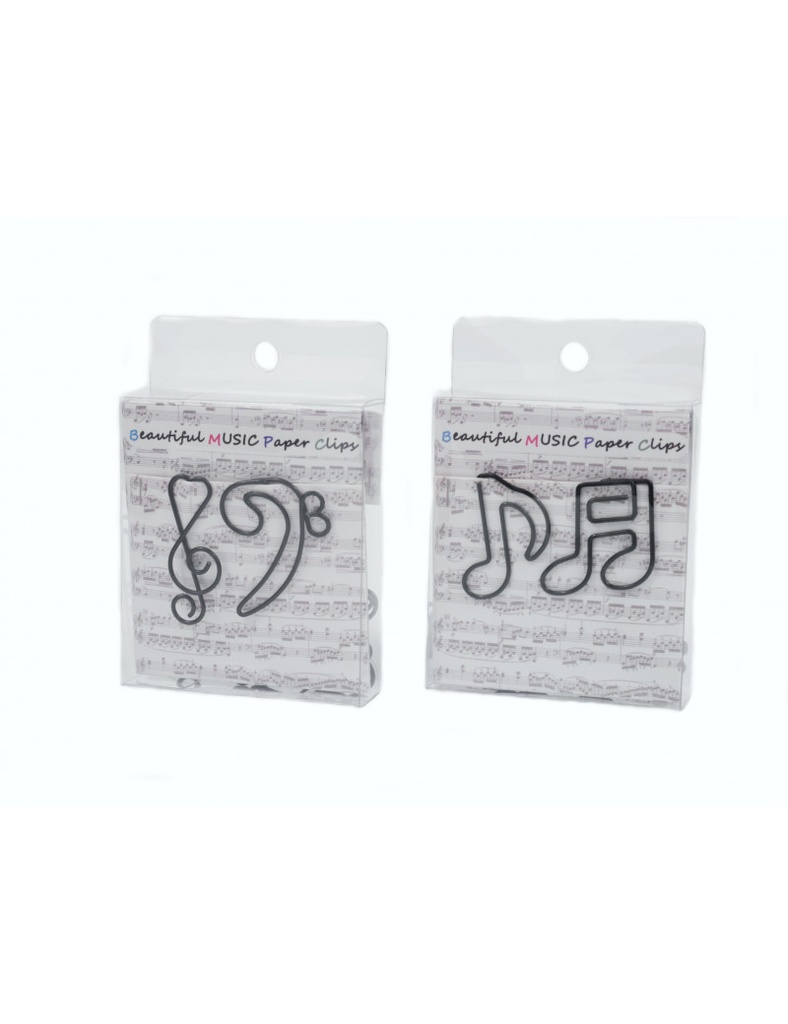 Paper Clips Music Symbols Black