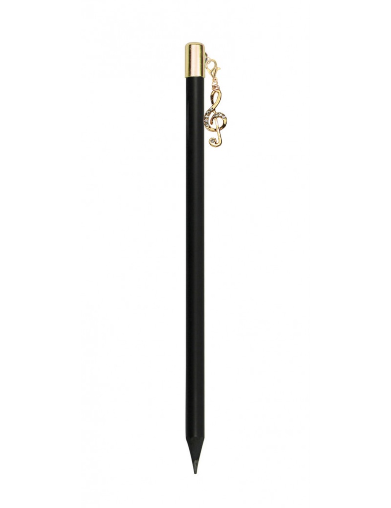 Bleistift mit Violinschlüssel-Charm-Anhänger Gold