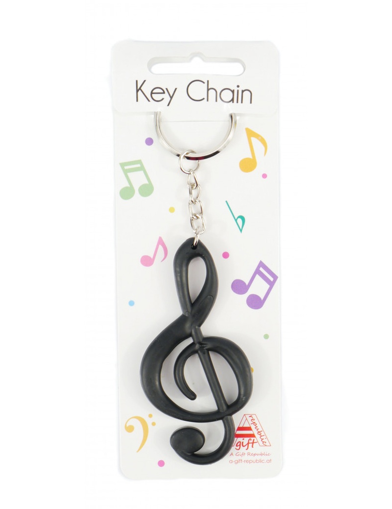 Keyring Treble Clef Black