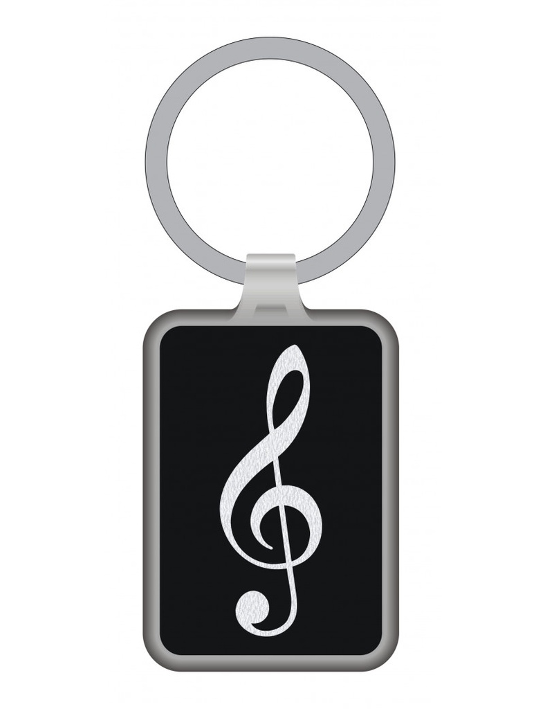 Keyring Treble Clef Black/Silver