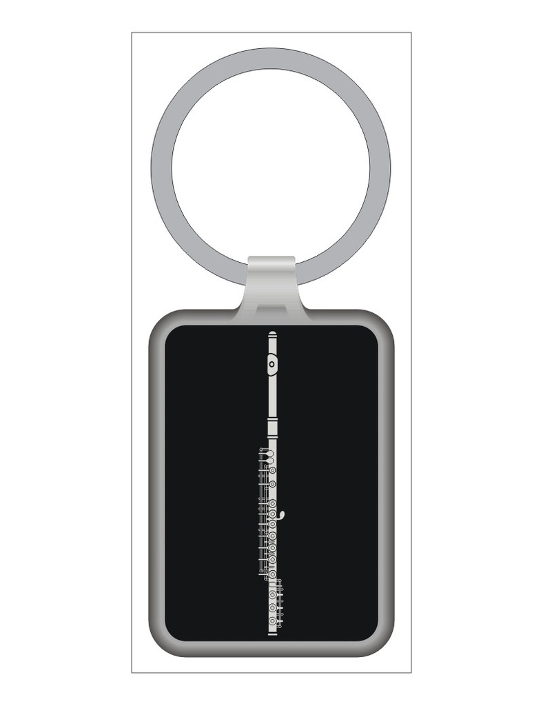 Keyring Flute Black/Silver