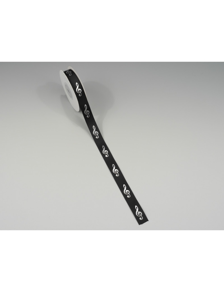 Ribbon G-Clef black/silver