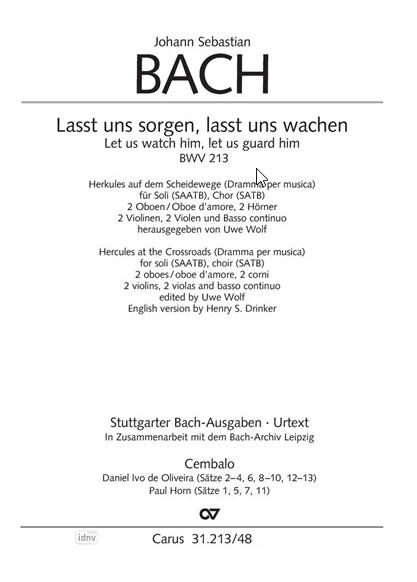 Lasst uns sorgen, lasst uns wachen BWV 213