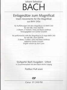 Einlagesätze zum Magnificat, aus BWV 243a