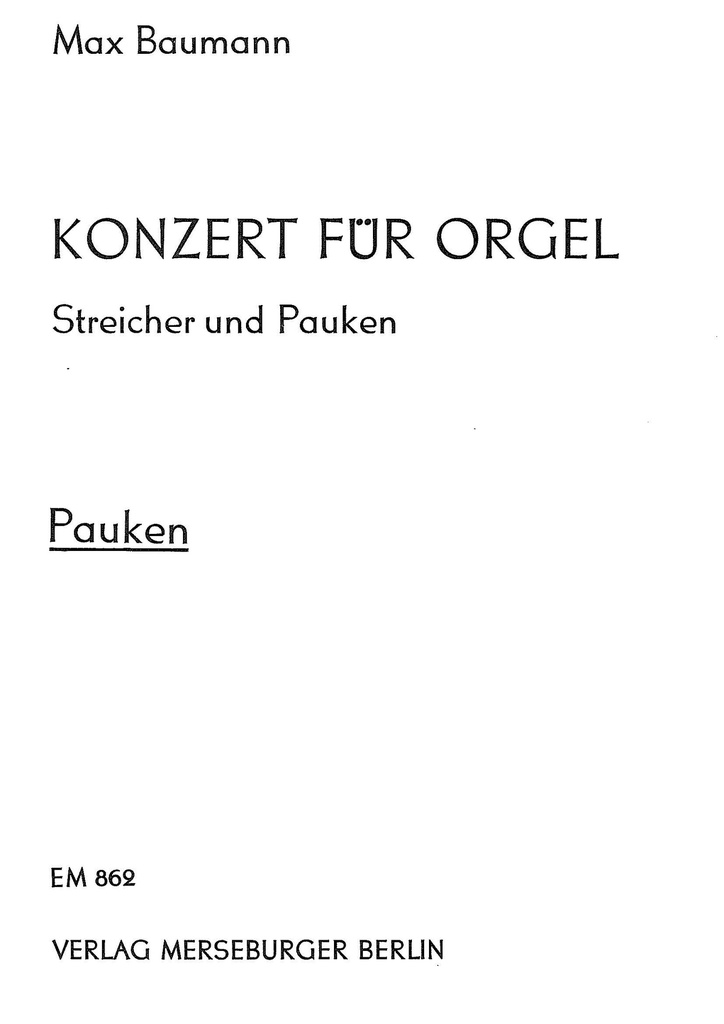 Konzert für Orgel, Streicher und Pauken