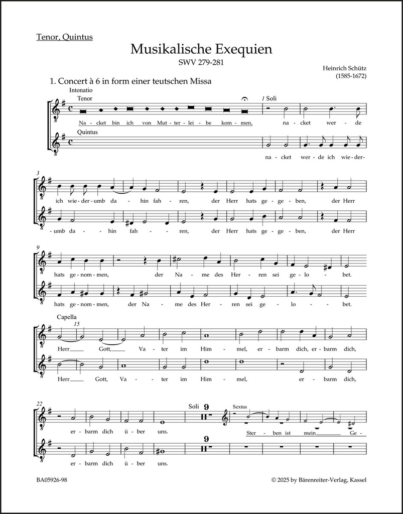 Musikalische Exequien SWV 279-281