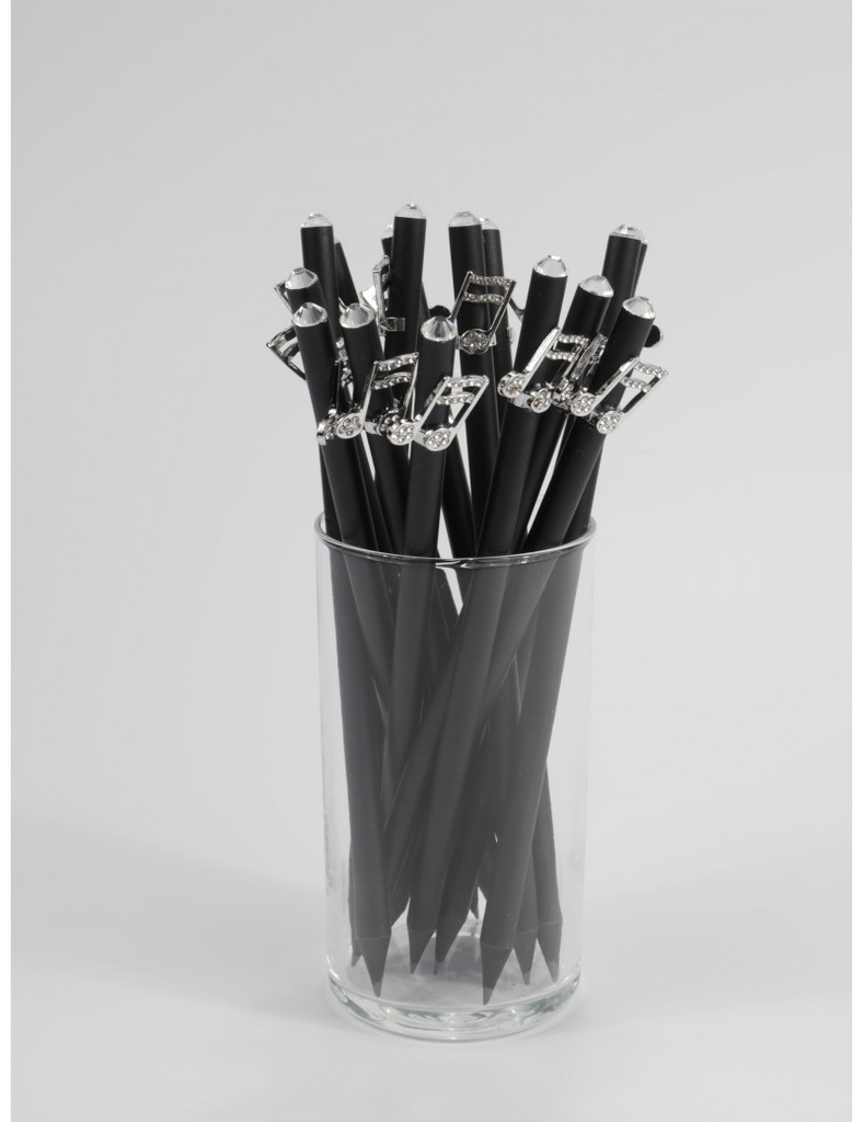 Bleistift mit Noten-Charm & Kristall Silber