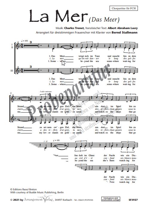 La Mer / Das Meer / Beyond the sea