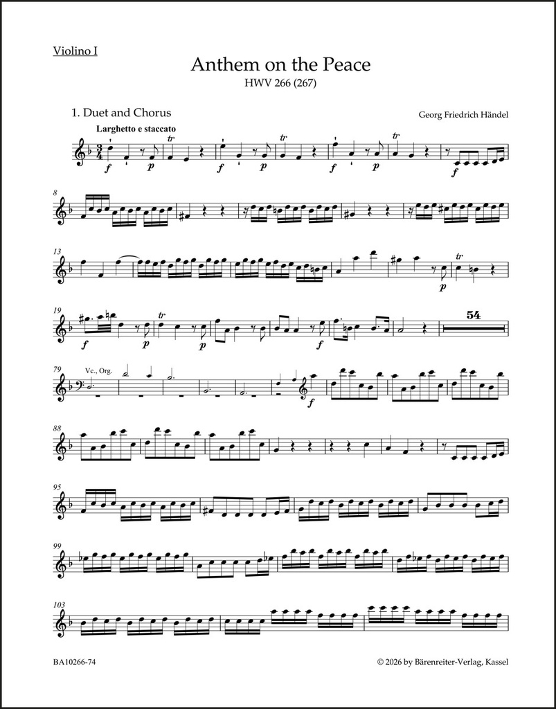 Anthem on the Peace HWV 266